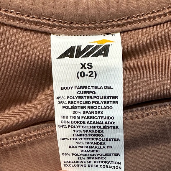 "New with Tags XS Brown Avia Padded Sports Bra -for Your Active Lifestyle" - Picture 7 of 9